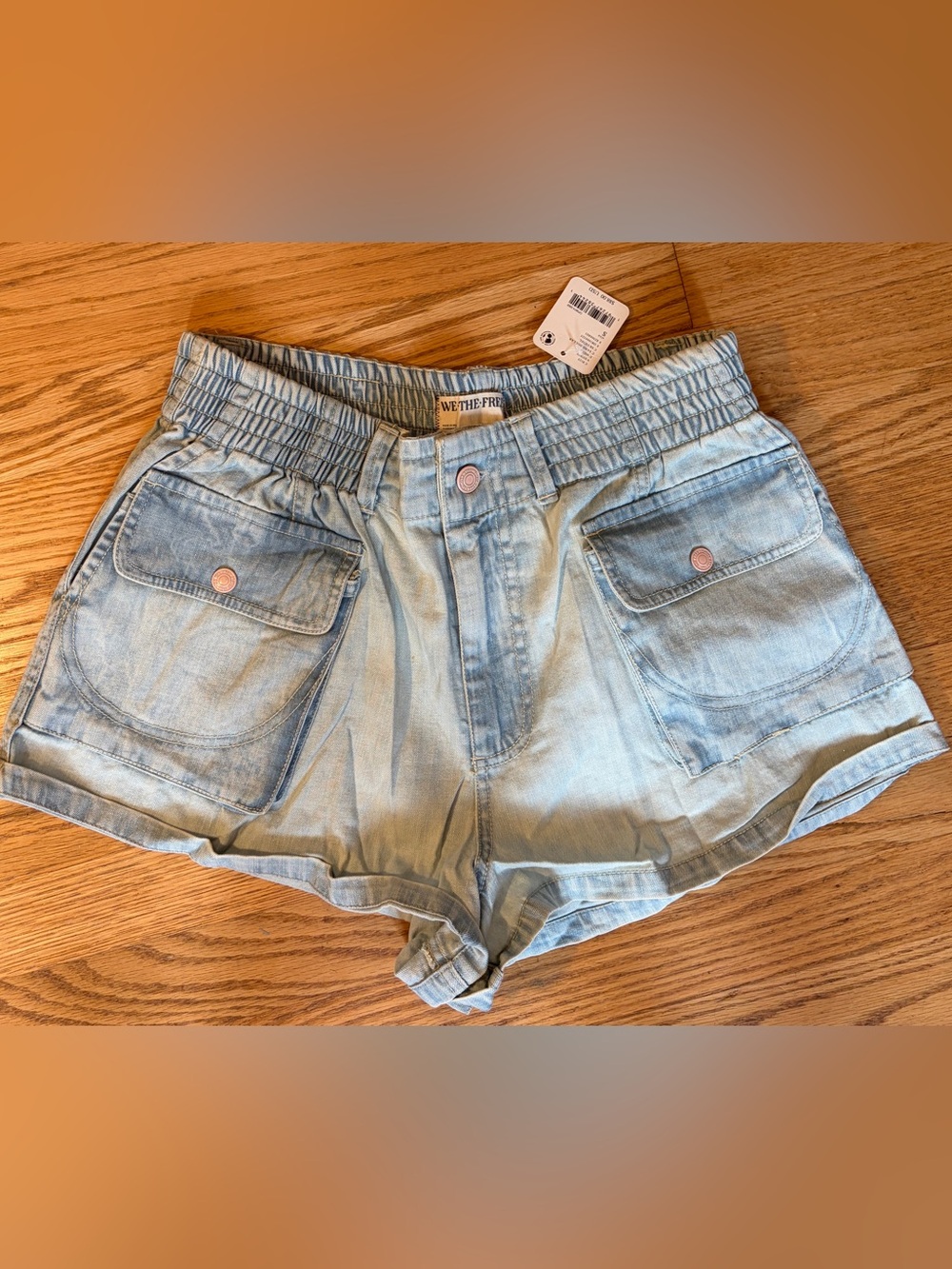 Free People NWT Lady LUCK PAPERBAG SHORTS S LT BLUE